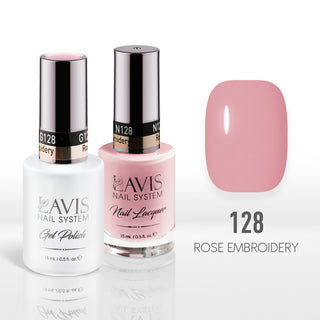 Lavis Gel Nail Polish Duo - 128 Vintage, Rose Colors - Rose Embroidery