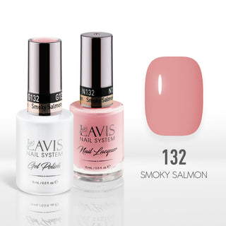 Lavis Gel Nail Polish Duo - 132 Nude Colors - Smoky Salmon