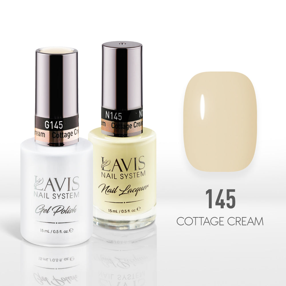 Lavis Gel Nail Polish Duo - 145 Yellow Colors - Cottage Cream