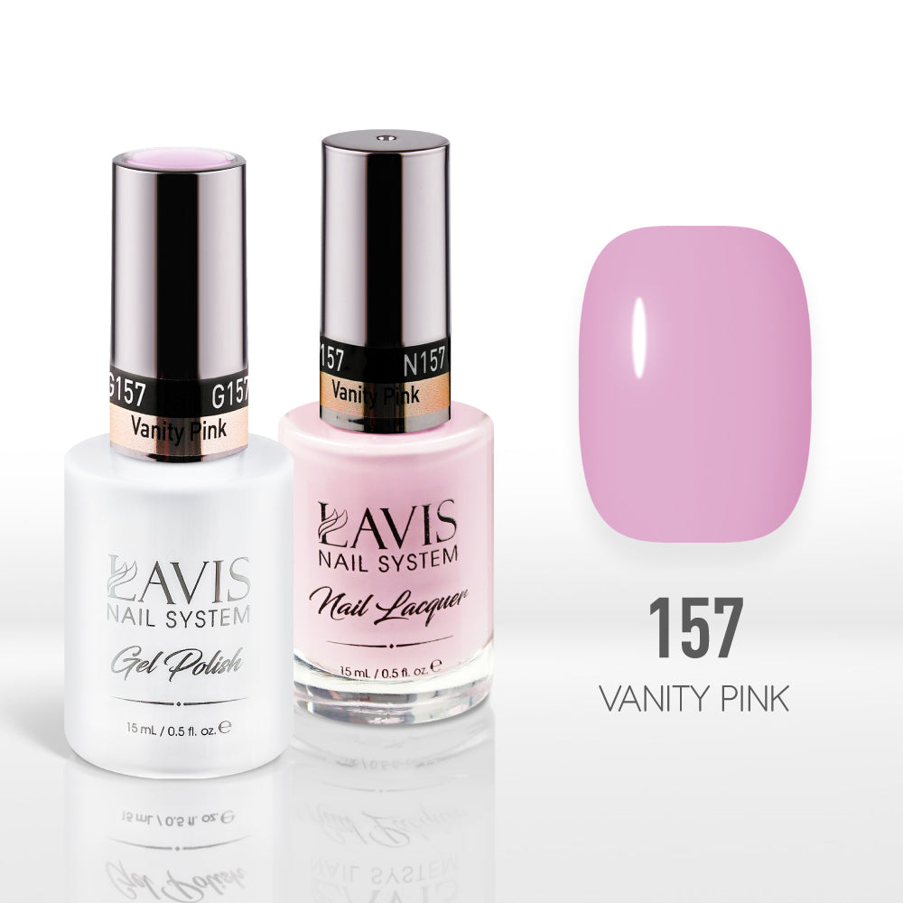 Lavis Gel Nail Polish Duo - 157 Pink Colors - Vanity Pink