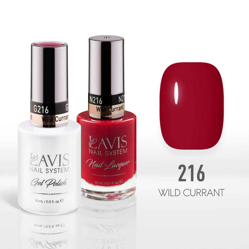 Lavis Gel Nail Polish Duo - 216 Crimson Colors - Wild Currant
