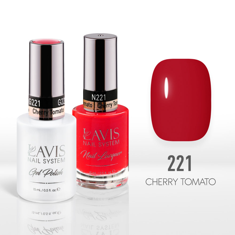 Lavis Gel Nail Polish Duo - 221 Scarlet Colors - Cherry Tomato