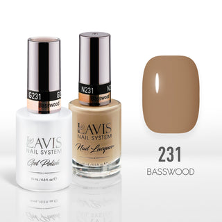 Lavis Gel Nail Polish Duo - 231 Brown Colors - Basswood