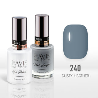 Lavis Gel Nail Polish Duo - 240 Gray Colors - Dusty Heather