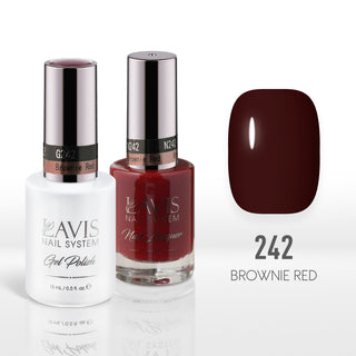 Lavis Gel Nail Polish Duo - 242 Brown Colors - Brownie Red