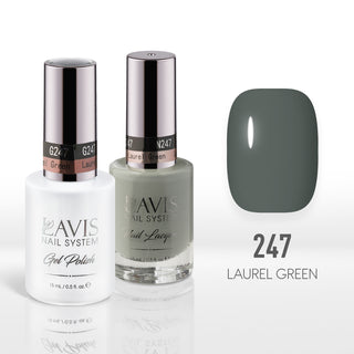 Lavis Gel Nail Polish Duo - 247 Moss Gray Colors - Laurel Green