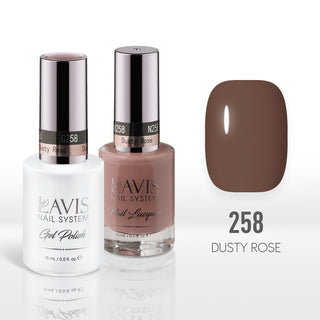 Lavis Gel Nail Polish Duo - 258 Brown Colors - Dusty Rose
