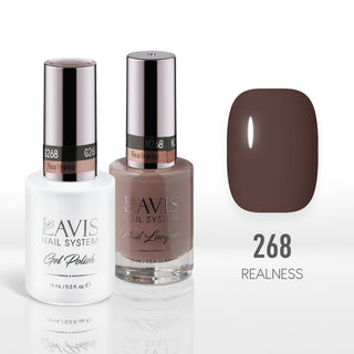 Lavis Gel Nail Polish Duo - 268 Brown Colors - Realness