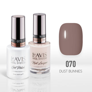 Lavis Gel Nail Polish Duo - 070 Brown, Beige Colors - Dust Bunnies