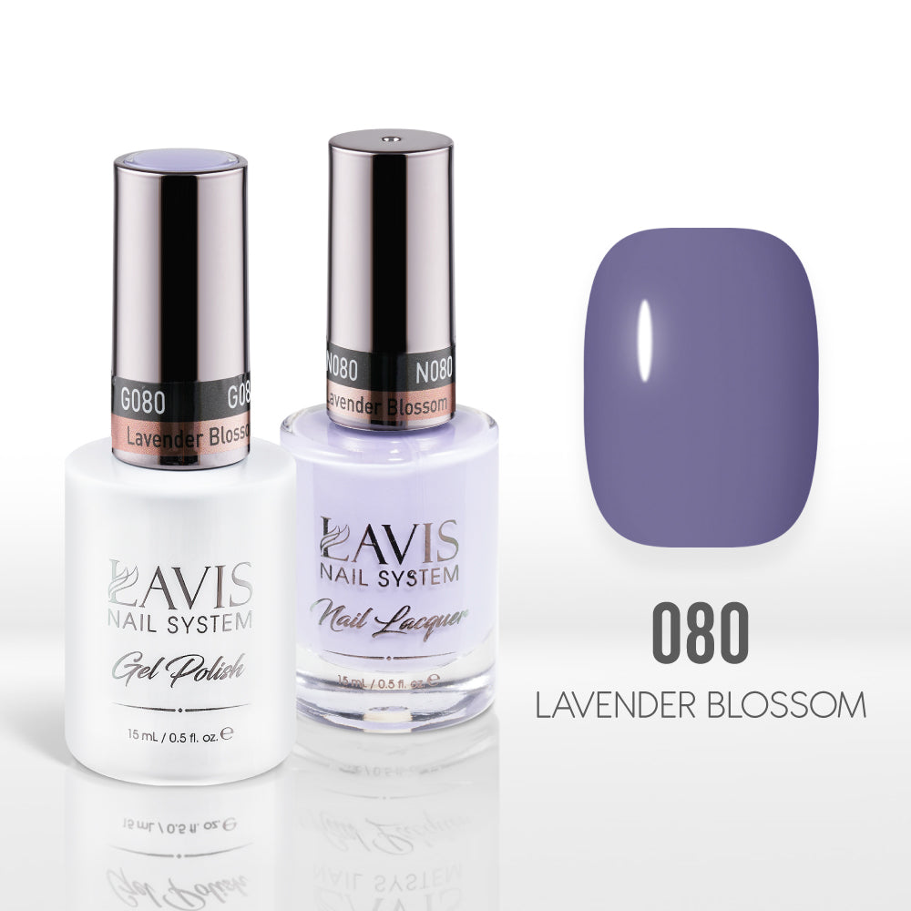 Lavis Gel Nail Polish Duo - 080 Purple, Blue Colors - Lavender Blossom