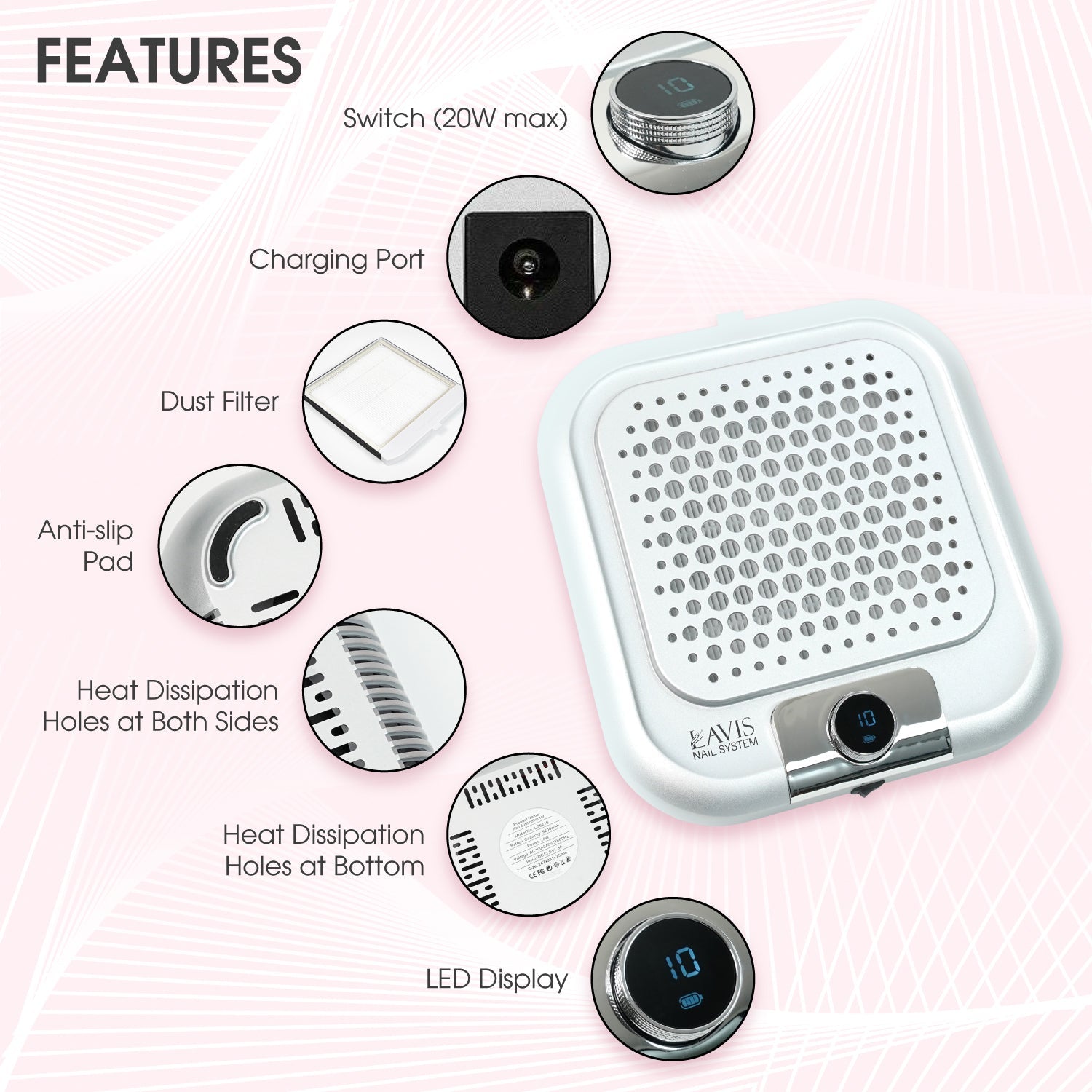 LAVIS Nail Dust Collector