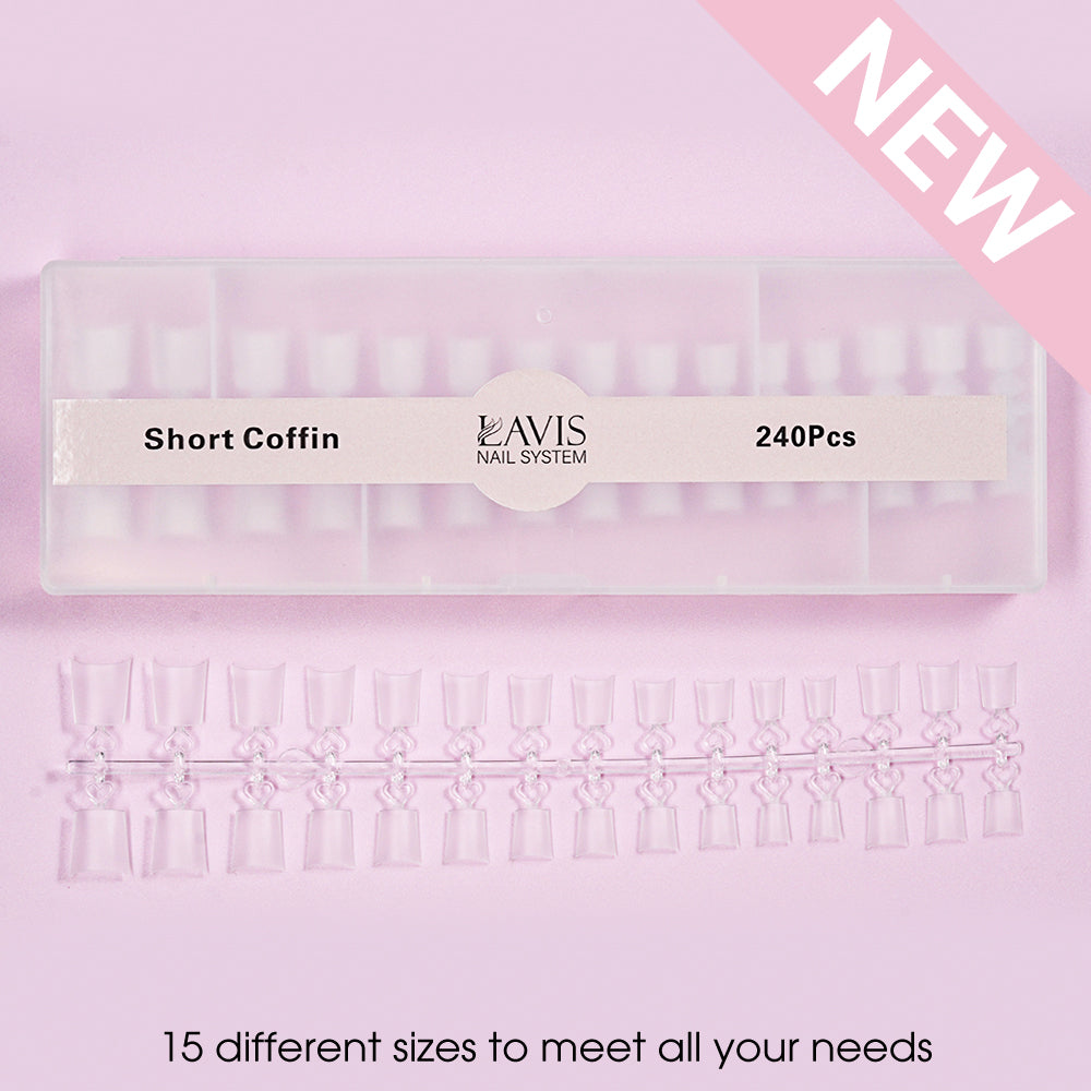  LAVIS - SHORT COFFIN - 240 Pcs by LAVIS NAILS TOOL sold by DTK Nail Supply