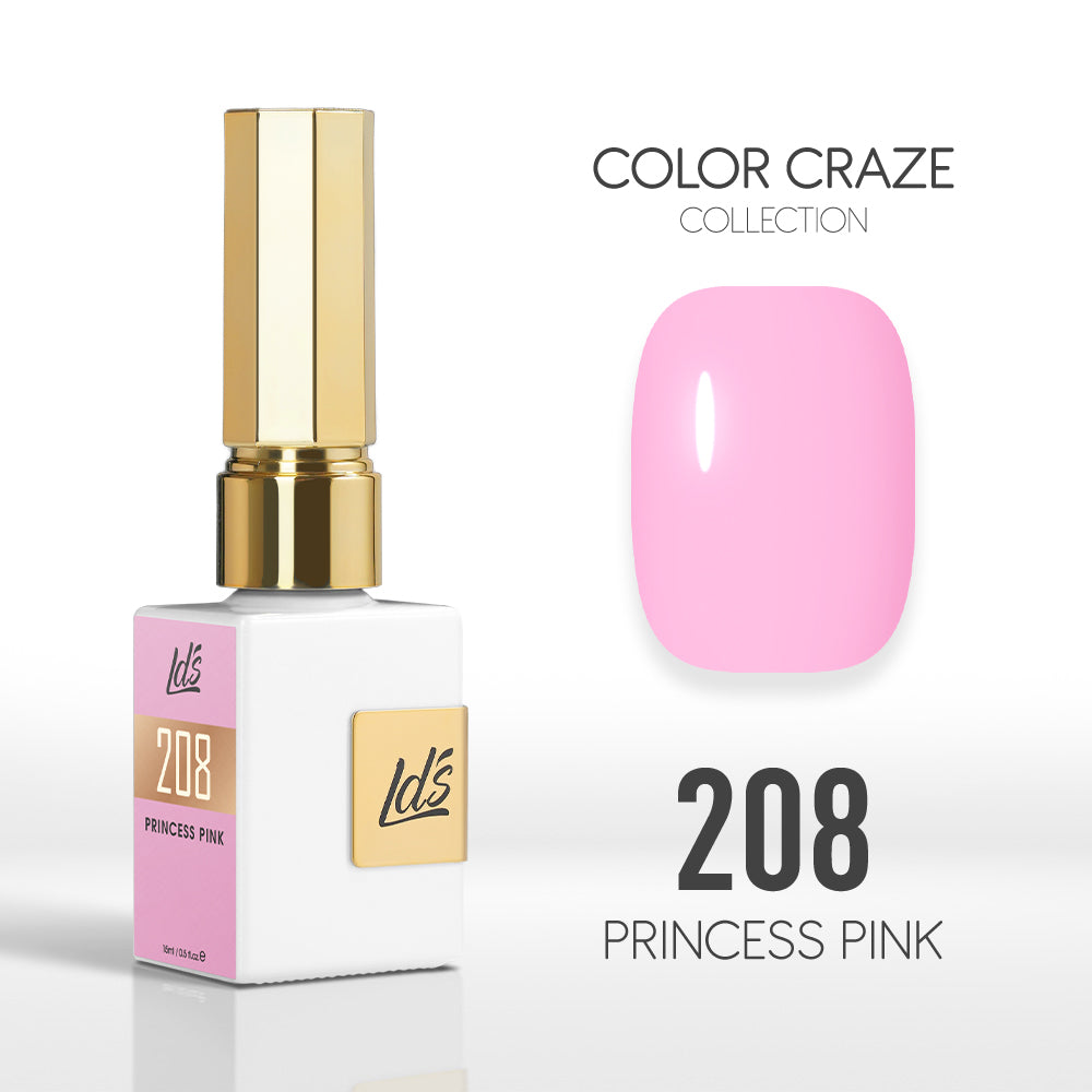 LDS Color Craze Collection - 208 Princess Pink - Gel Polish 0.5oz