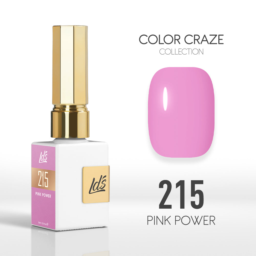 LDS Color Craze Collection - 215 Pink Power - Gel Polish 0.5oz