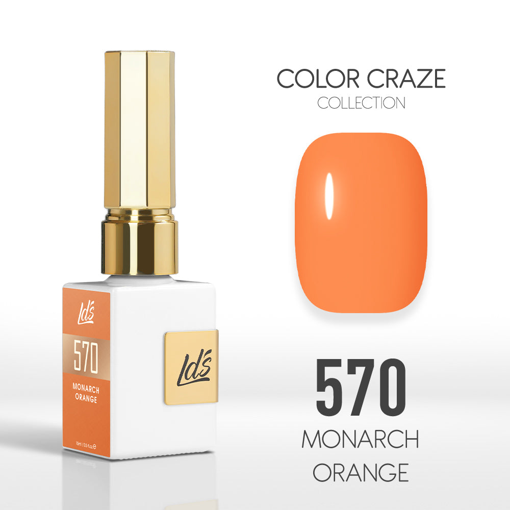 LDS Color Craze Collection - 570 Monarch Orange - Gel Polish 0.5oz