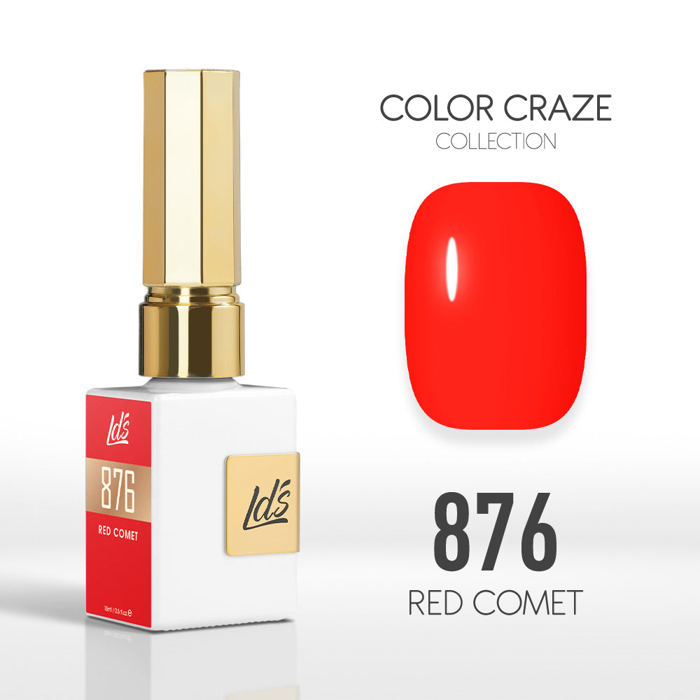 LDS Color Craze Collection - 876 Red Comet - Gel Polish 0.5oz