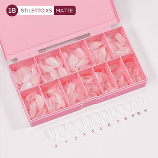 LDS - 18 Stiletto XS Matte Nail Tips (Full Cover)