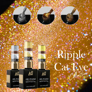LDS Ripple Cat Eye - Set 3 - Gel Polish 0.5 oz - Ripple Cat Eye Collection