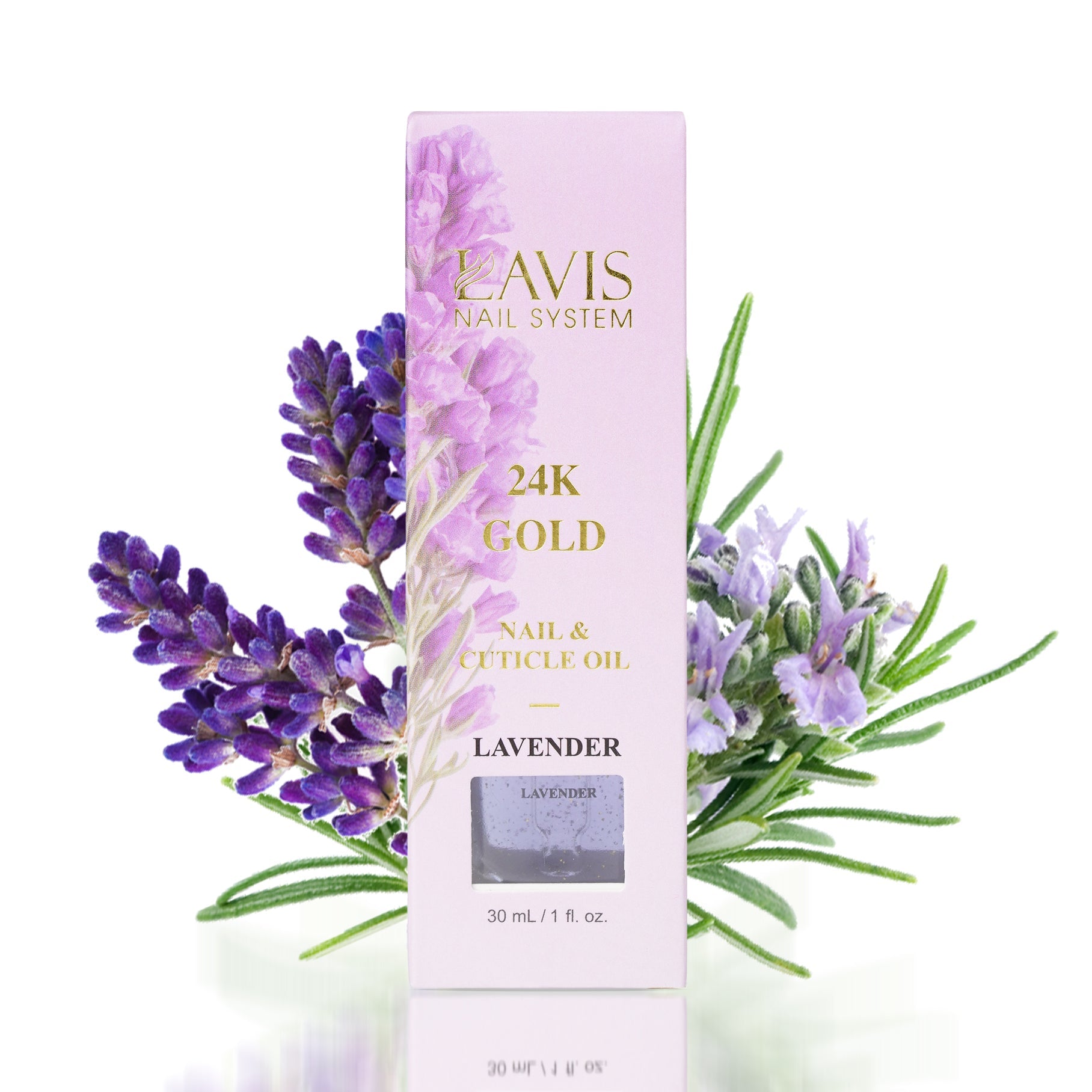 Lavis 24K Gold Nail & Cuticle Oil - Lavender - 30mL