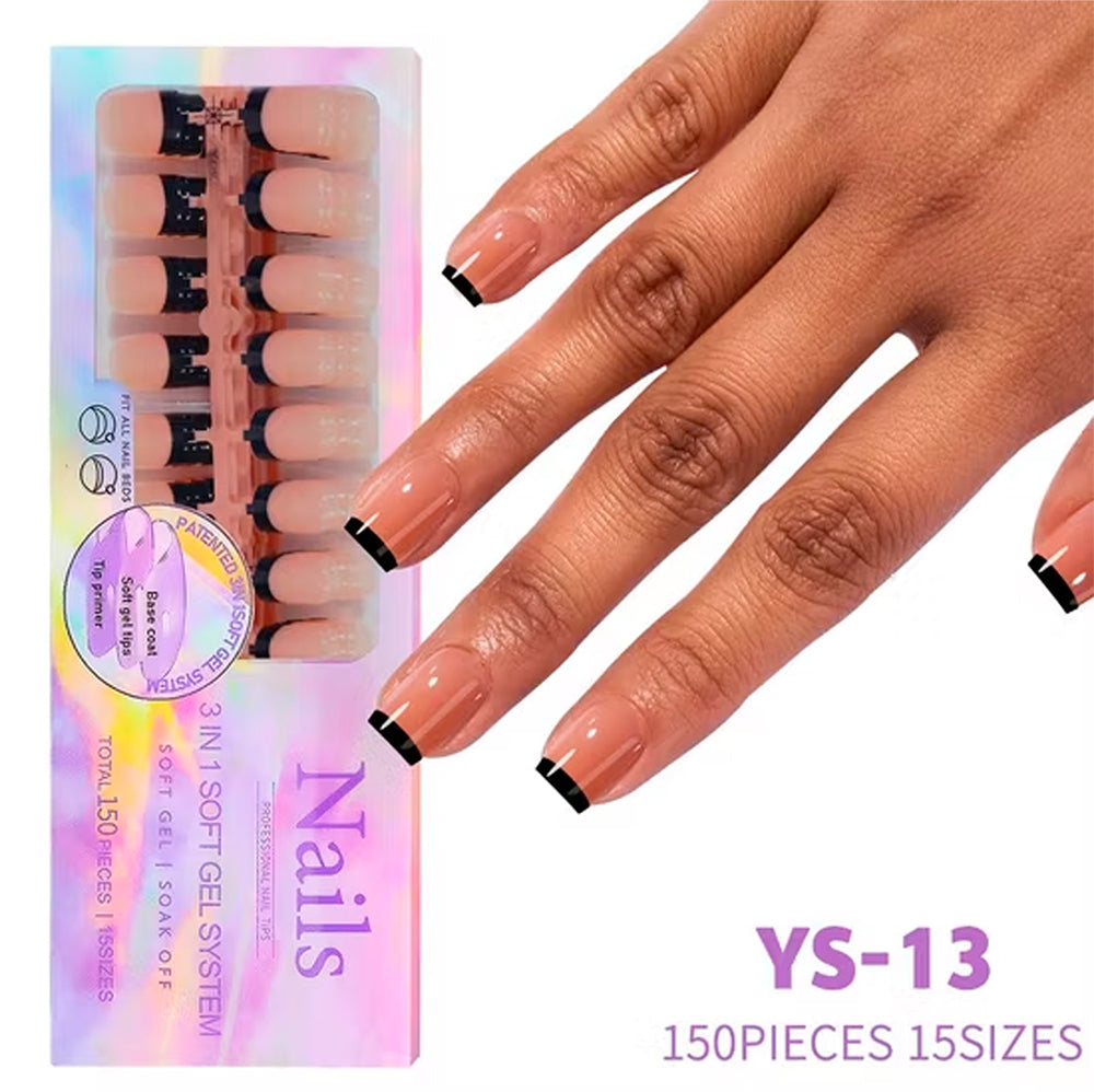 3-in-1 Coattips - French Nails Tips - Full Cover - Press on Nails