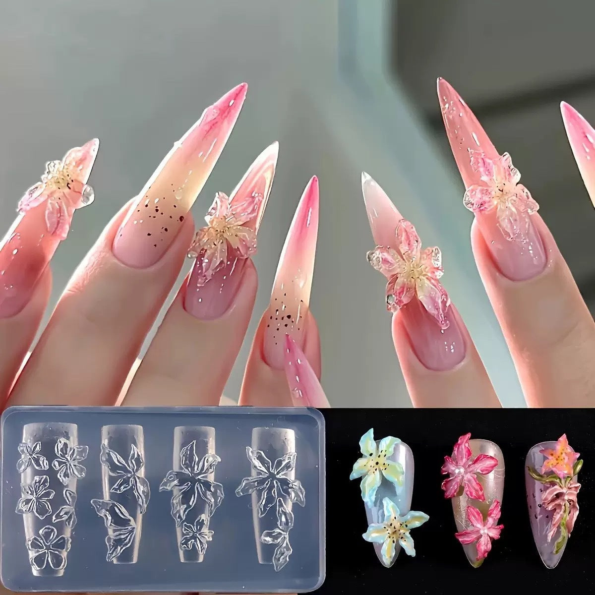 3D Nail Charm Mold 17 - 5 Petals Flower