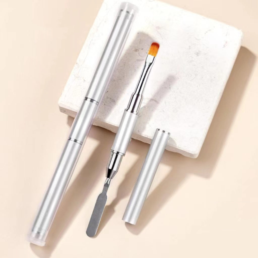 Dual-Ended Nail Brush Gel Nail Pen - White Nail Art Brush