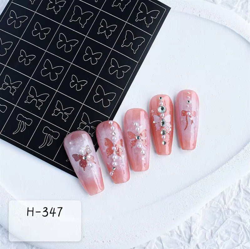 Spray Painted Nail Art Stickers H347