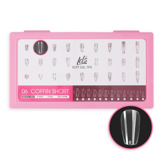 LDS - 06 Coffin Short Clear Nail Tips (Full Cover)