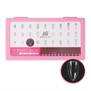 LDS - 19 Stiletto Short Clear Nail Tips (Full Cover)