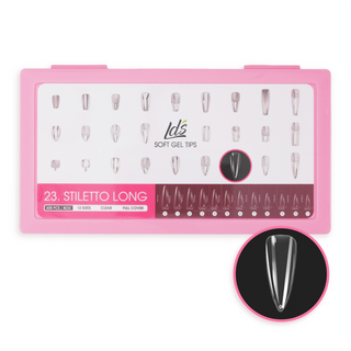 LDS - 23 Stiletto Long Clear Nail Tips (Full Cover)