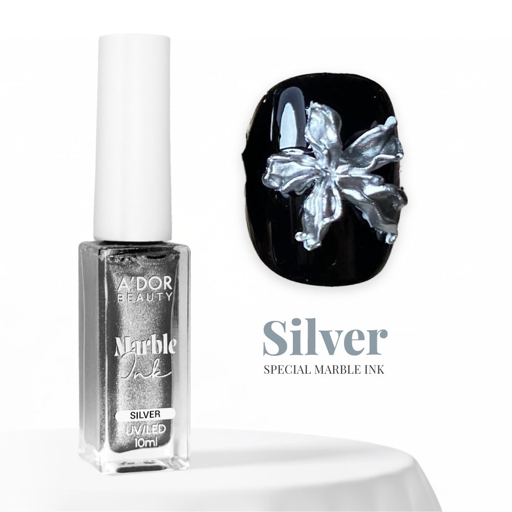 A'DOR Metallic Marble Ink 10ml - Silver