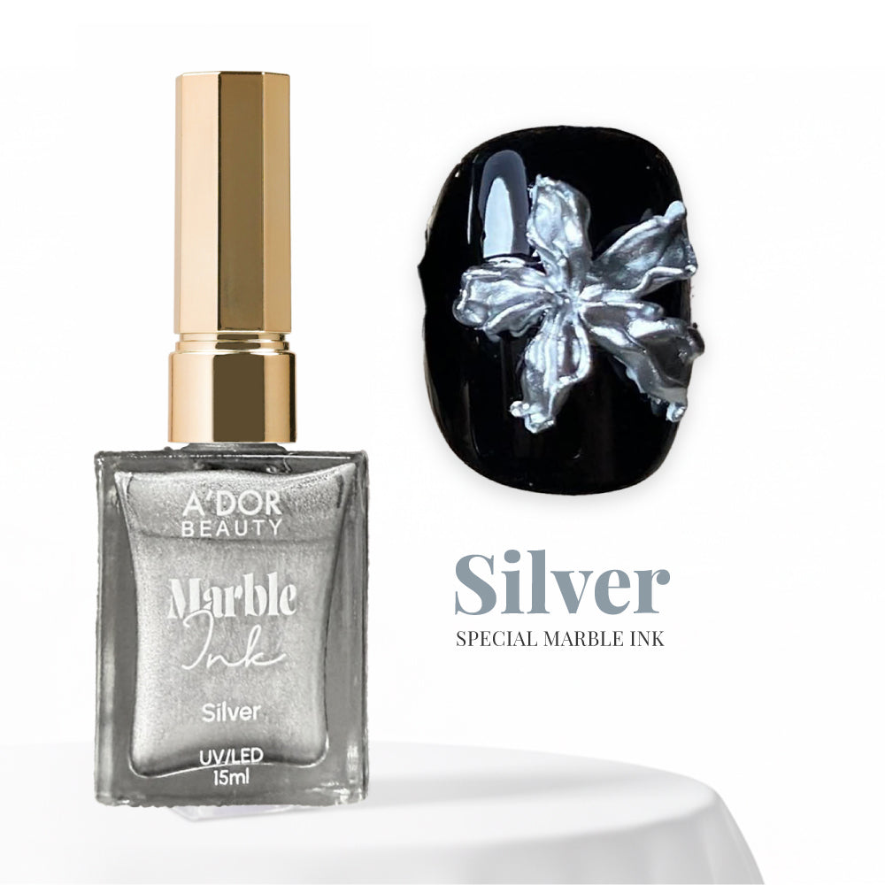 A'DOR Metallic Marble Ink 15ml - Silver