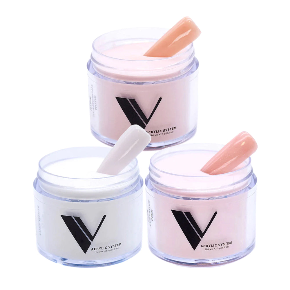  Valentino Kit 1: Lustrous Pink, Luxe White, Glamorous Nude by Valentino sold by DTK Nail Supply