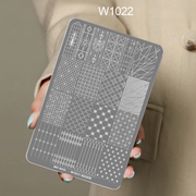 Nail Printing Steel Plate W1022 - Window grille pattern