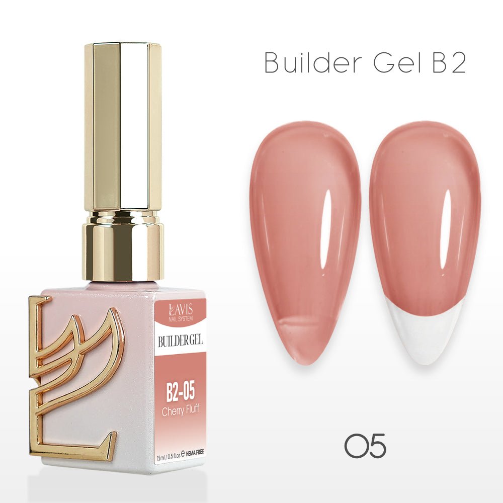 LAVIS Builder Gel In The Bottle (Ver 3) - B2 - 05 Cherry Fluff - Gel Polish 0.5oz - DTK Nail Supply