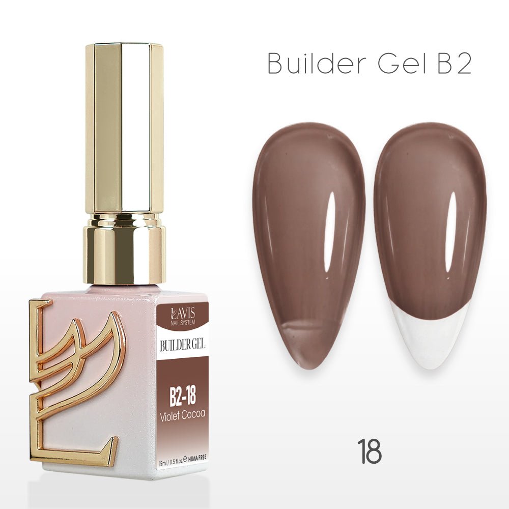 LAVIS Builder Gel In The Bottle (Ver 3) - B2 - 18 Violet Cocoa - Gel Polish 0.5oz - DTK Nail Supply