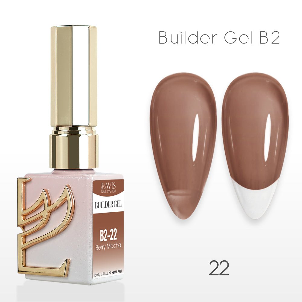 LAVIS Builder Gel In The Bottle (Ver 3) - B2 - 22 Berry Mocha - Gel Polish 0.5oz - DTK Nail Supply