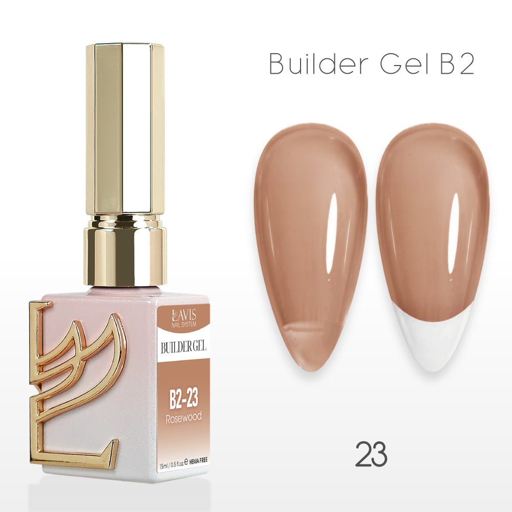 LAVIS Builder Gel In The Bottle (Ver 3) - B2 - 23 Rosewood - Gel Polish 0.5oz - DTK Nail Supply