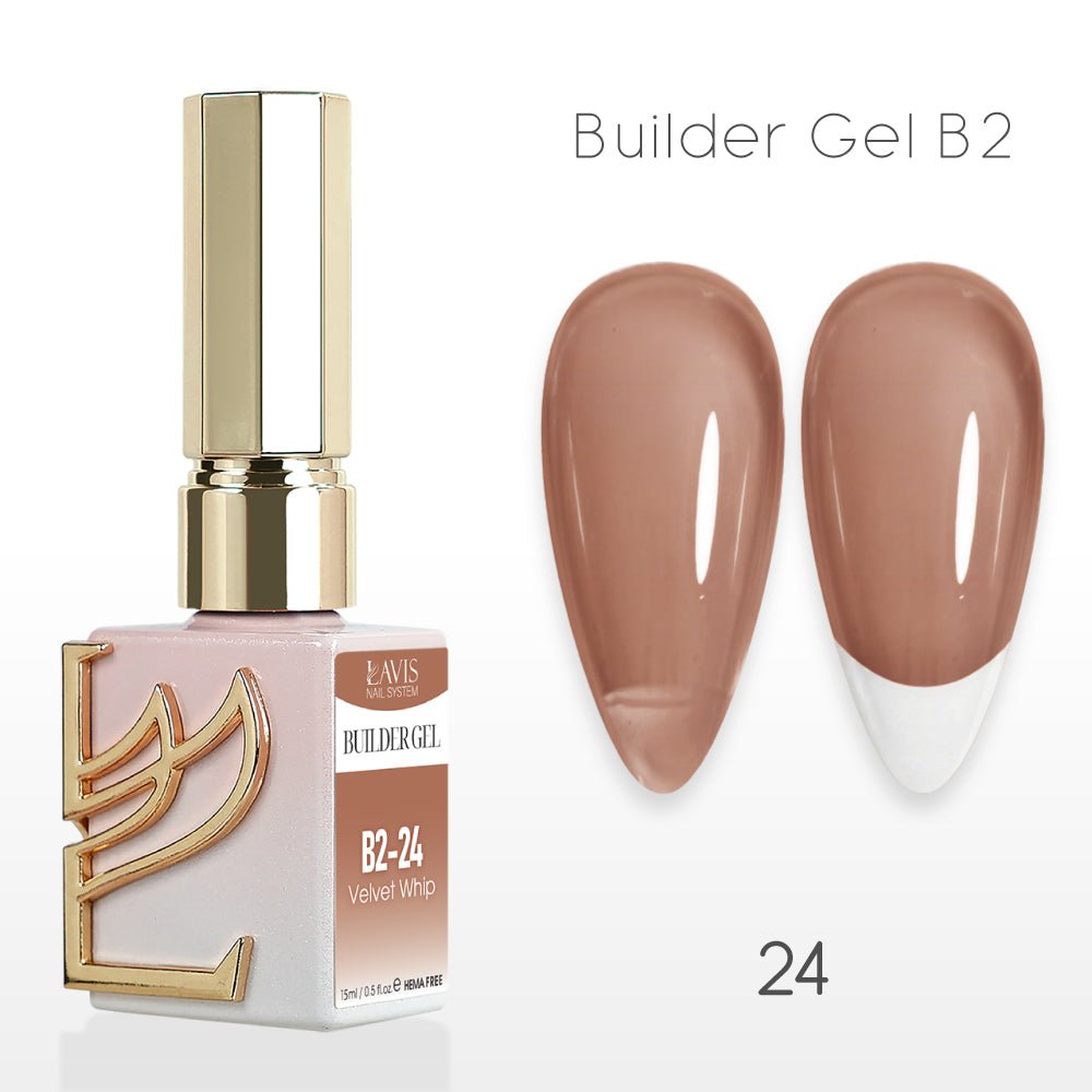 LAVIS Builder Gel In The Bottle (Ver 3) - B2 - 24 Velvet Whip - Gel Polish 0.5oz - DTK Nail Supply
