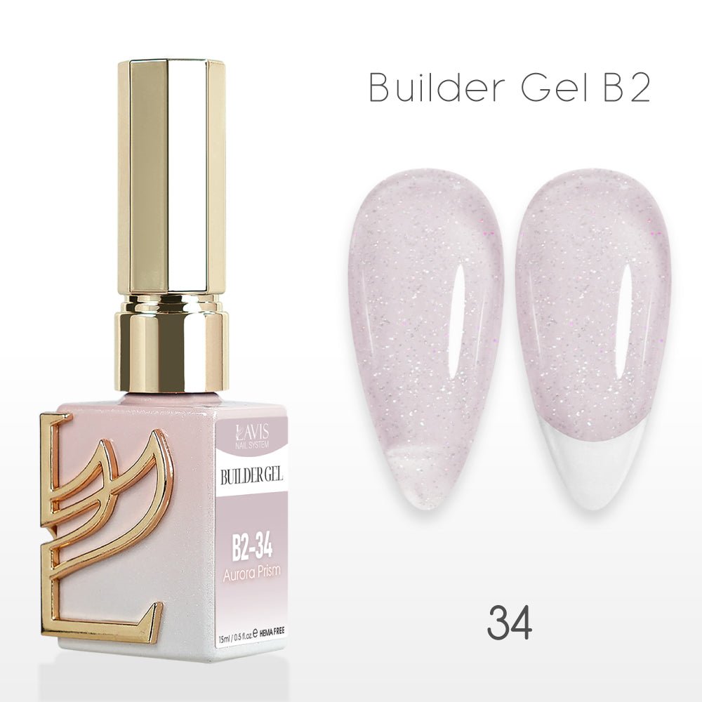 LAVIS Builder Gel In The Bottle (Ver 3) - B2 - 34 Aurora Prism - Gel Polish 0.5oz - DTK Nail Supply