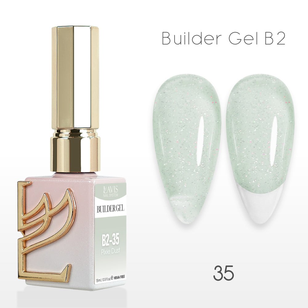 LAVIS Builder Gel In The Bottle (Ver 3) - B2 - 35 Pixie Dust - Gel Polish 0.5oz - DTK Nail Supply