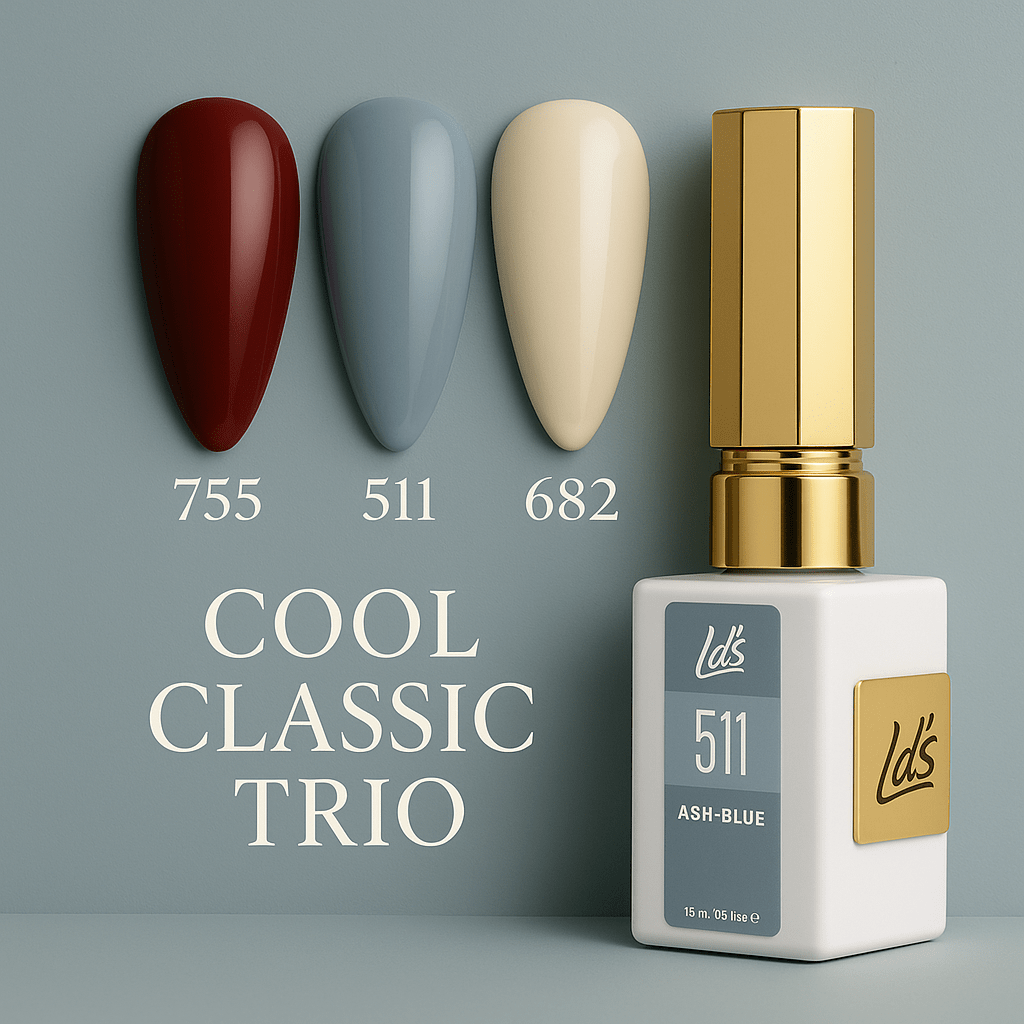 LDS Color Craze Gel Nail Polish - Set 3 Colors - Cocoa Powder Blue - DTK Nail Supply