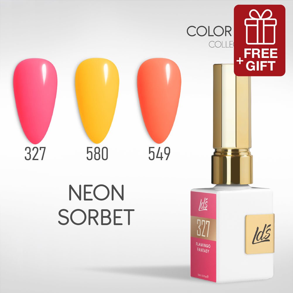 LDS Gel Set 3 - 25 - Neon Sorbet - 327, 5801, 549 - DTK Nail Supply