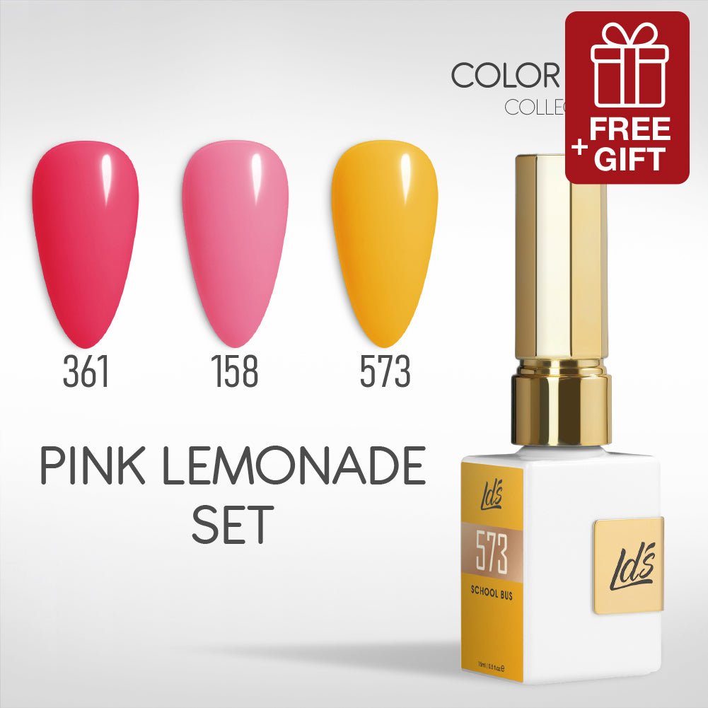 LDS Gel Set 3 - 26 - Pink Lemonade Set - 361, 158, 573 - DTK Nail Supply