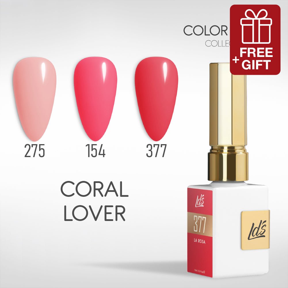 LDS Gel Set 3 - 7 - Coral Lover - 275, 154, 377 - DTK Nail Supply