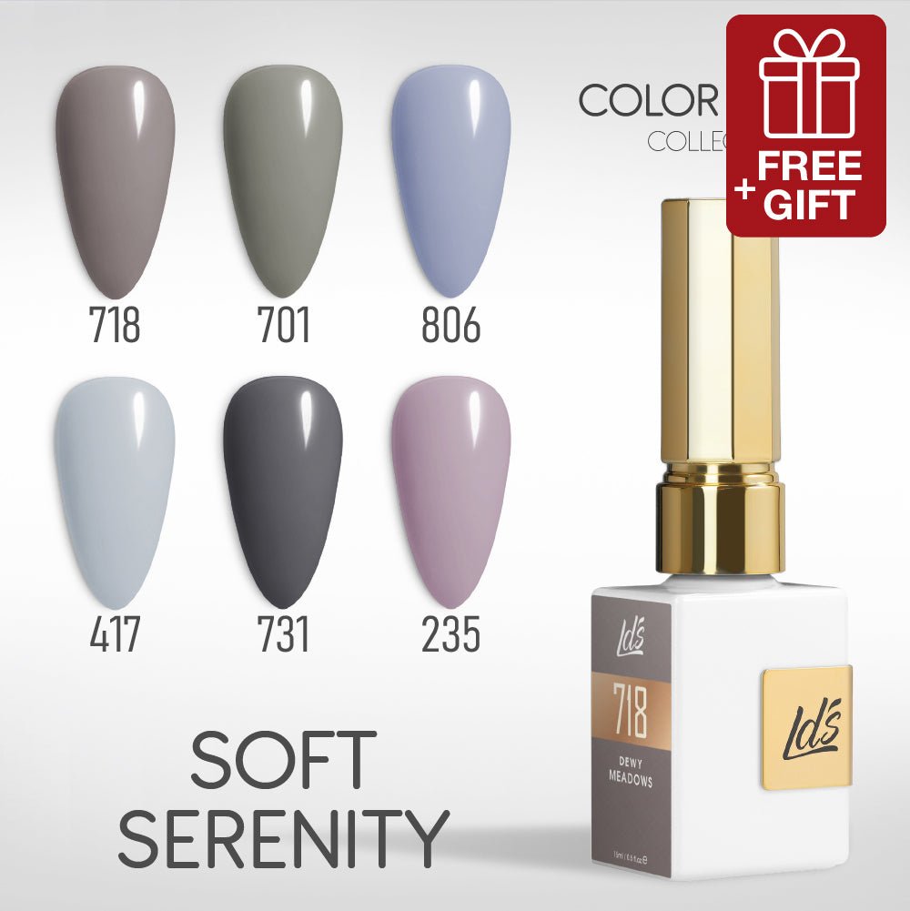 LDS Gel Set 6 - 11 - Soft Serenity - 718, 701, 806, 417, 731, 235 - DTK Nail Supply