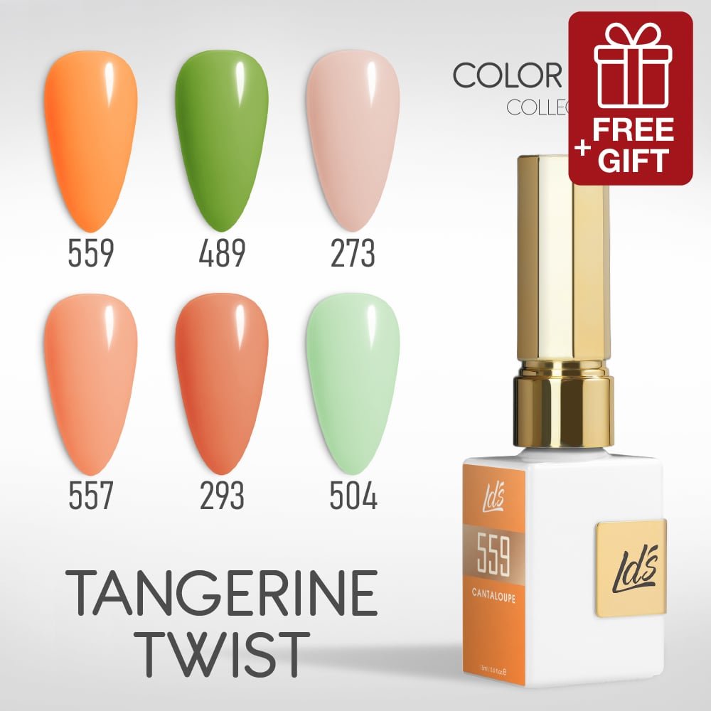 LDS Gel Set 6 - 17 - Tangerine Twist - 559, 489, 273, 557, 293, 504 - DTK Nail Supply