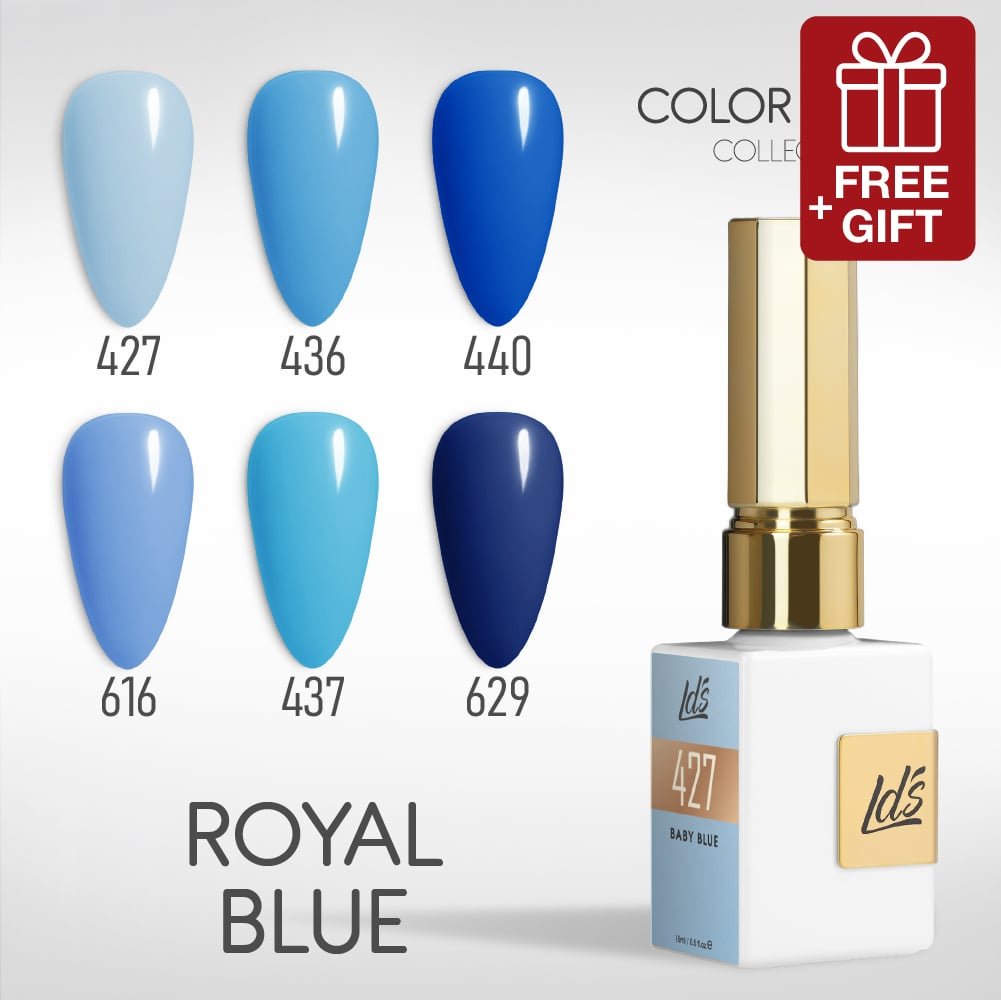 LDS Gel Set 6 - 18 - Royal Blue - 427, 436, 440, 616, 437, 629 - DTK Nail Supply