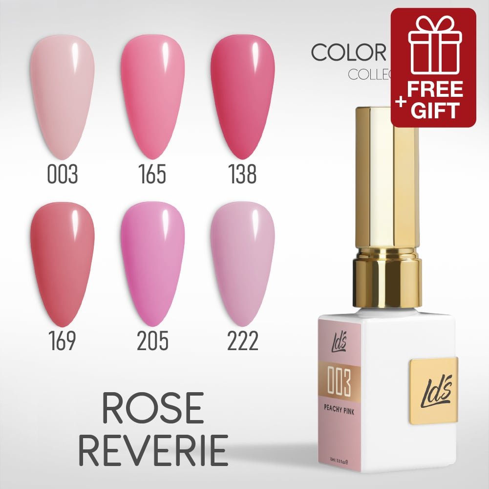 LDS Gel Set 6 - 5 - Rose Reverie - 003, 165, 138, 169, 205, 222 - DTK Nail Supply