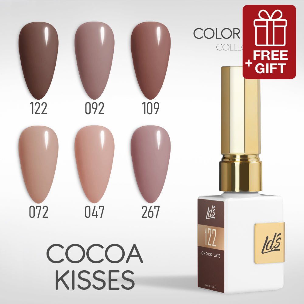 LDS Gel Set 6 - 7 - Cocoa Kisses - 122, 092, 109, 072, 047, 267 - DTK Nail Supply